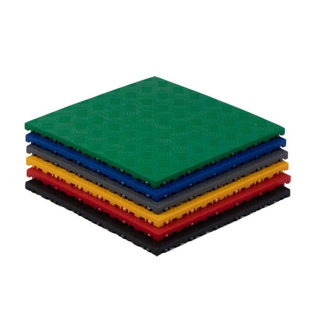 1.8 cm thick plastic interlocking floor tiles/grilles for car wash bays and car detailing shops - plastic divider mats - red （1pc）.