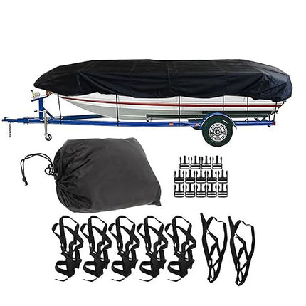 Square Boat Cover, 21-24FT (750cm x 360cm), Trailerable, Marine Grade 210D grey.