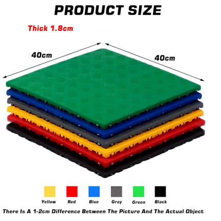 1.8 cm thick plastic interlocking floor tiles/grilles for car wash bays and car detailing shops - plastic divider mats - yellow （1pc）.