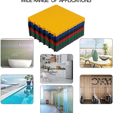 1.8 cm thick plastic interlocking floor tiles/grilles for car wash bays and car detailing shops - plastic divider mats - yellow （1pc）.