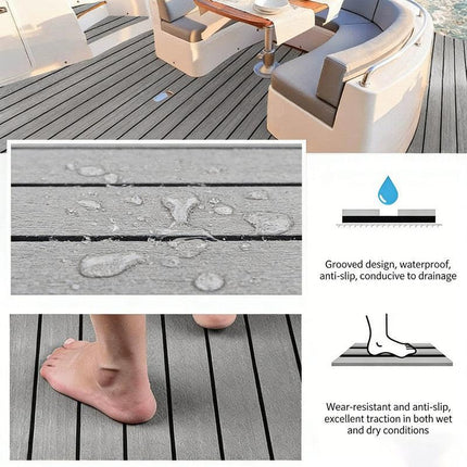 EVA Foam Boat Flooring Mat Decking Sheet 240*17.1*0.6cm Light Grey.