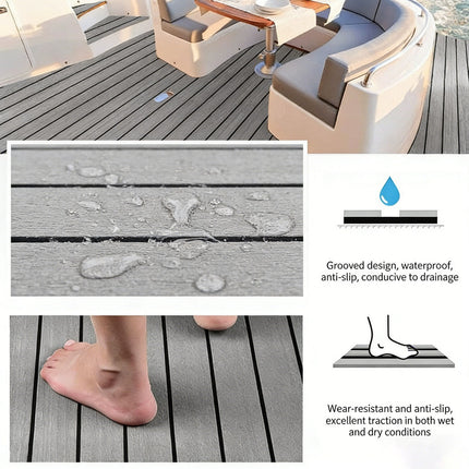 EVA Foam Boat Flooring Mat Decking Sheet 240*30*0.6cm Light Grey.