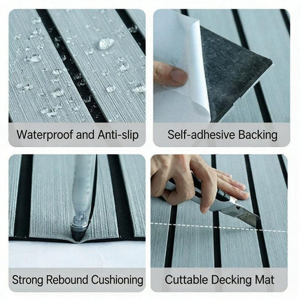 EVA Foam Boat Flooring Mat Decking Sheet 240*45*0.6cm Light Grey.