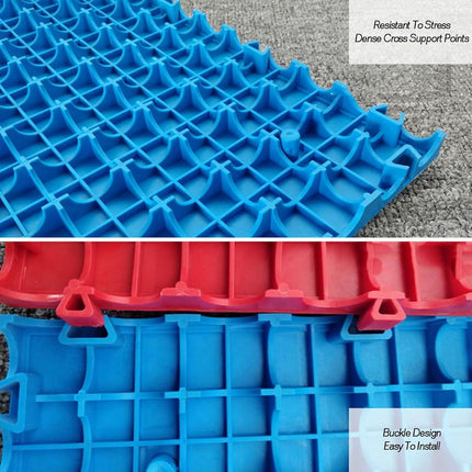 1.8 cm thick plastic interlocking floor tiles/grilles for car wash bays and car detailing shops - plastic divider mats - black （1pc）.