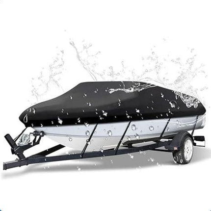 11-13ft Boat Cover Trailerable Marine Grade 600D Black.