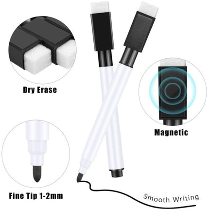 Whiteboard Markers (20-pack) - Small Whiteboard Markers - Black Whiteboard Markers - Fine Whiteboard Markers - Erasable Tip - Children's Whiteboard Markers - Fine Tip - Black.