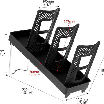 Paper Cup Holder - Paper Cup and Lid Organizer - Upright Holder with Three Compartments for Disposable Cups - Holds 100 Cups or 150 Lids - Steel Stand - Ideal for Kitchens, Offices, and Cafes.