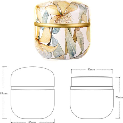 Tea Box | Tea Box - Round Tins - Vintage - 6-Pack - 10 oz Tea Box Loose Tea | Vintage style storage containers for loose tea and herbs, coffee beans, spices, and sugar - Style B.