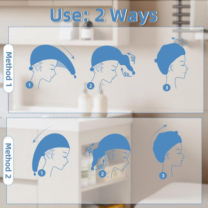 Towels - 4 pcs - Wet Hair Towel - Dry Hair Towel - Long Hair Headband - Women's Towels - Bathroom Amenities.