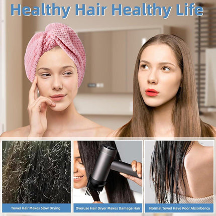 Towels - 4 pcs - Wet Hair Towel - Dry Hair Towel - Long Hair Headband - Women's Towels - Bathroom Amenities.