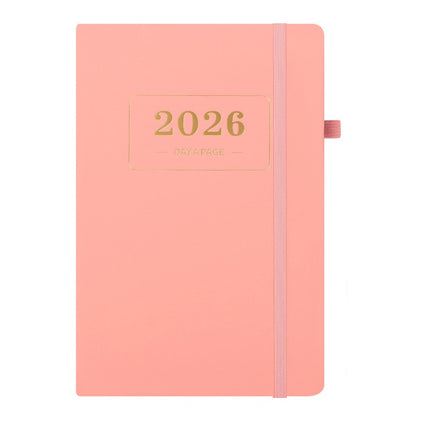 2026 Daily Planner – 2026 Adult Agenda – 1 Day on 1 Page – 365 Day Planner & Notebook – 14.0*20.8cm – Pink.