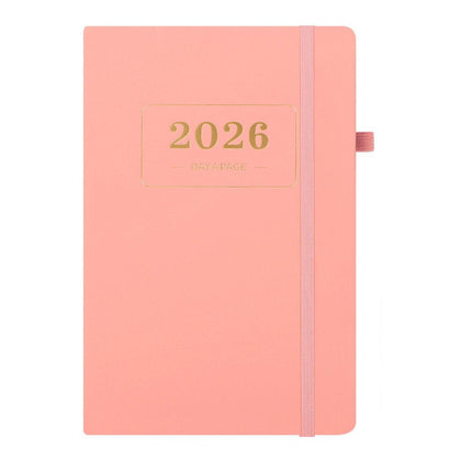 2026 Daily Planner – 2026 Adult Agenda – 1 Day on 1 Page – 365 Day Planner & Notebook – 14.0*20.8cm – Pink.