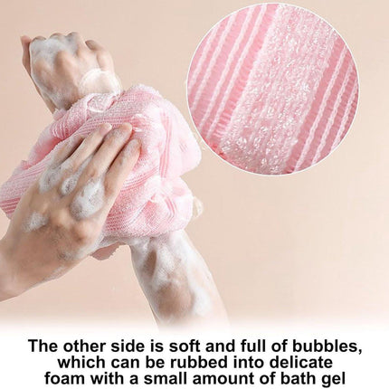 Back Scrubber Set | 2-Piece Exfoliating Shower Towel | Extra Long Exfoliating Washcloth for Men and Women - Scrub Cloth for Body Cleansing and Massage (Blue).