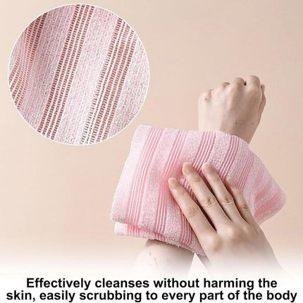 Back Scrubber Set | 2-Piece Exfoliating Shower Towel | Extra Long Exfoliating Washcloth for Men and Women - Scrub Cloth for Body Cleansing and Massage (Blue).