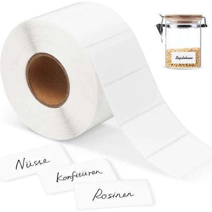 White self-adhesive labels - 1000 sheets - Label stickers - Freezer labels - Printing paper - 6x3cm - Date labels - Writable labels - Best before and canning labels.