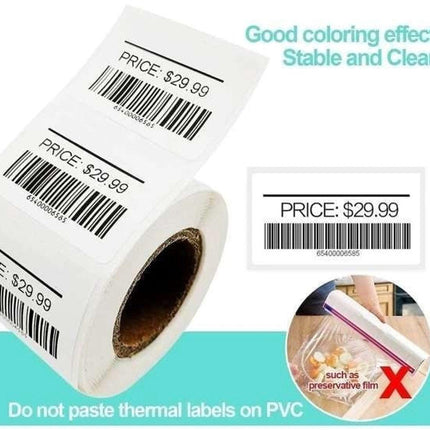 White self-adhesive labels - 1000 sheets - Label stickers - Freezer labels - Printing paper - 6x3cm - Date labels - Writable labels - Best before and canning labels.