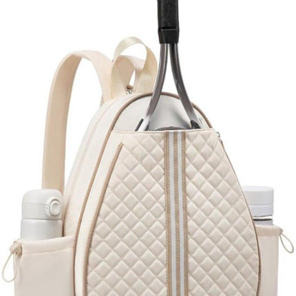 Backpack - Sports Bag - Tennis Bag - Shoulder Bag - Lightweight - Multifunctional - Women's Sports Bag - Men's Sports Bag - Suitable for carrying tennis rackets, tennis balls and badminton shuttlecocks - Large Capacity - Beige.