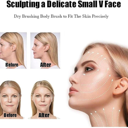 Lymphatic Drainage Facial Brush - Lymphatic Drainage Facial Massage - Chin and Jawline Modeling - Dry Facial Brush.