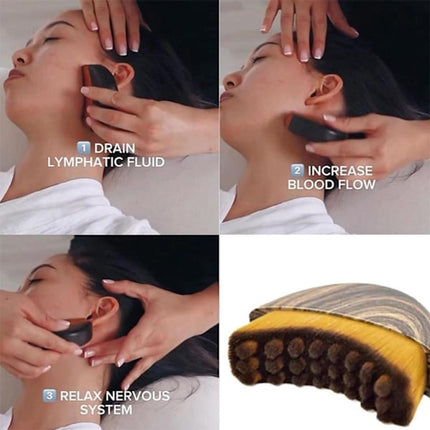 Lymphatic Drainage Facial Brush - Lymphatic Drainage Facial Massage - Chin and Jawline Modeling - Dry Facial Brush.