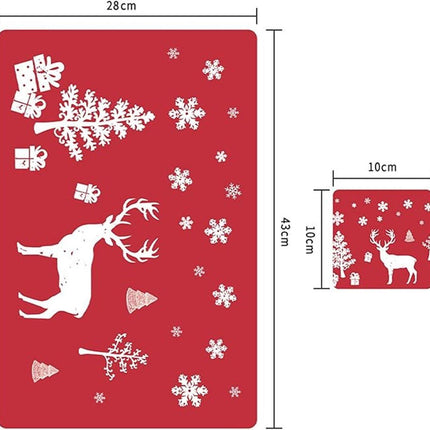 Placemats - Set of 12 - Christmas placemats - including coasters, Christmas placemats - heat-resistant and waterproof - suitable for Christmas parties and table decorations (Red).