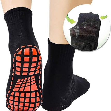 Yoga Socks - 2 Pairs of Non-Slip Socks - Barefoot - Yoga Socks - Non-Slip - Pilates - Home - Socks with Embossed Dots - Black - Navy Blue.