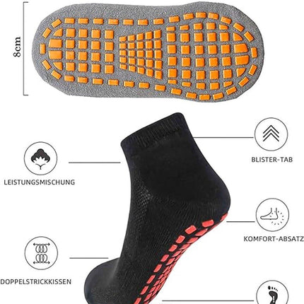 Yoga Socks - 2 Pairs of Non-Slip Socks - Barefoot - Yoga Socks - Non-Slip - Pilates - Home - Socks with Embossed Dots - Black - Navy Blue.