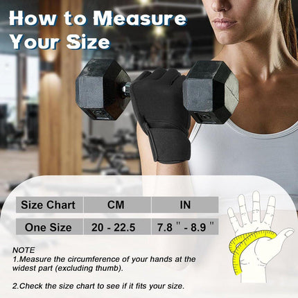 Fitness Gloves - Sports Gloves - Fingerless Gloves - Running Gloves - Unisex - Breathable and comfortable - With wrist support - Suitable for weightlifting, cycling, rowing and fitness training - Black, size L.