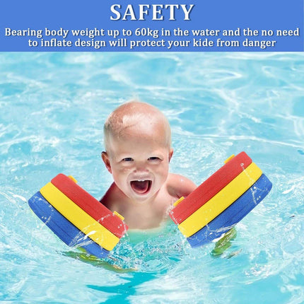 Children's Swimming Rings - Colorful swimming rings - Suitable for children from 3 to 14 years old who are just starting to learn to swim - Recommended swimming ring weight is 15 to 30 kg - Three colors per pair.