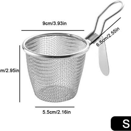 Stainless Steel Pasta Basket - Cooking Basket with Pasta Clamp - Hanging Strainer - Kitchen Utensils Suitable for Pasta, Ramen, Pho and Vegetables.