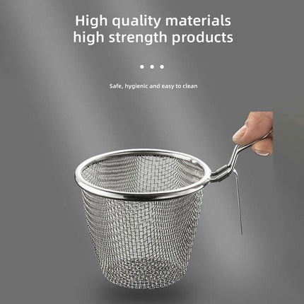 Stainless Steel Pasta Basket - Cooking Basket with Pasta Clamp - Hanging Strainer - Kitchen Utensils Suitable for Pasta, Ramen, Pho and Vegetables.