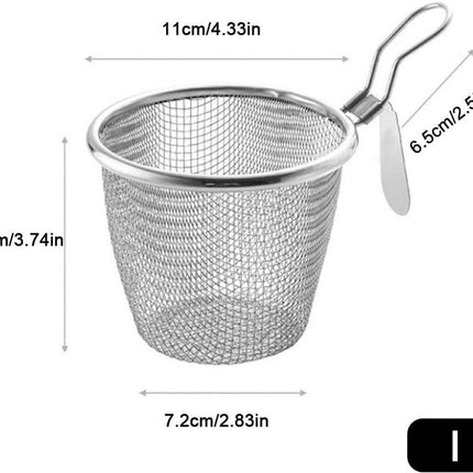 Stainless Steel Pasta Basket - Cooking Basket with Pasta Clamp - Hanging Strainer - Kitchen Utensils Suitable for Pasta, Ramen, Pho and Vegetables.