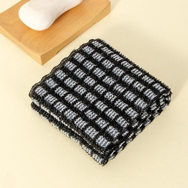 Back Scrubber Set | 2-Piece Exfoliating Shower Towel | Extra Long Exfoliating Washcloth for Men and Women - Scrub Cloth for Body Cleansing and Massage (Black-B).