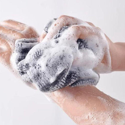 Back Scrubber Set | 2-Piece Exfoliating Shower Towel | Extra Long Exfoliating Washcloth for Men and Women - Scrub Cloth for Body Cleansing and Massage (Black-B).