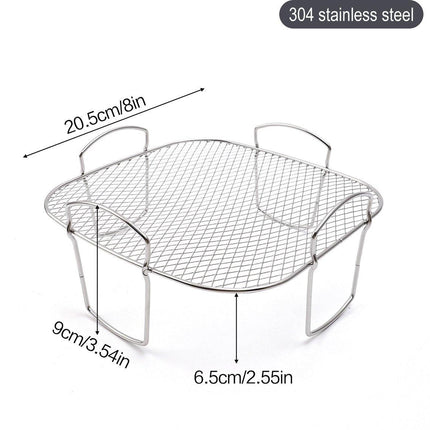 Square air fryer rack - Air fryer baking pan - Air fryer accessories - Stainless steel - 20.5 cm.