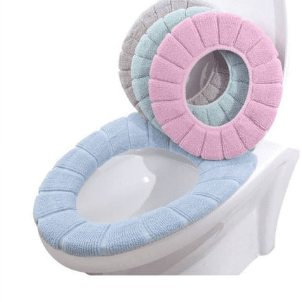 Toilet Seat Cushion - 4-Pack - Elastic Washable Fabric - Soft - Thickened and Warm - Toilet Seat Cover - Soft Toilet Seat - Toilet Seat Cover - Toilet Seat Cover - Reusable - Washable.
