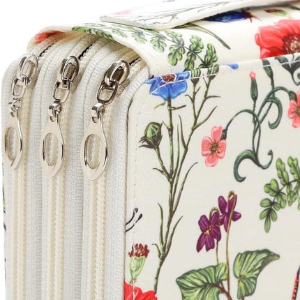 Pencil Case - Large Capacity | Colored Pencils | Pencils | Zippered - Three-Layer Pencil Case - Pencil Storage Bag - Holds 120 Pencils - White.