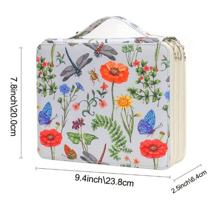 Pencil Case - Large Capacity | Colored Pencils | Pencils | Zippered - Three-Layer Pencil Case - Pencil Storage Bag - Holds 120 Pencils - White.