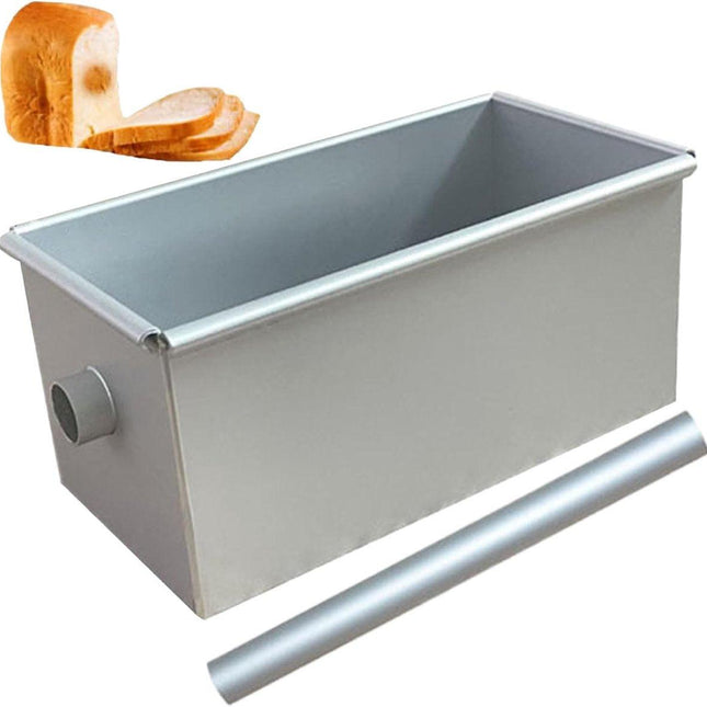 Bread Pan - Mini Rectangular Aluminum Alloy Bread Pan - With Round Hollow Tube - Non-Stick Bread Pan - 18 x 9 x 8.8cm Cake Pan - Bread Pan.