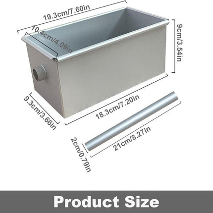 Bread Pan - Mini Rectangular Aluminum Alloy Bread Pan - With Round Hollow Tube - Non-Stick Bread Pan - 18 x 9 x 8.8cm Cake Pan - Bread Pan.