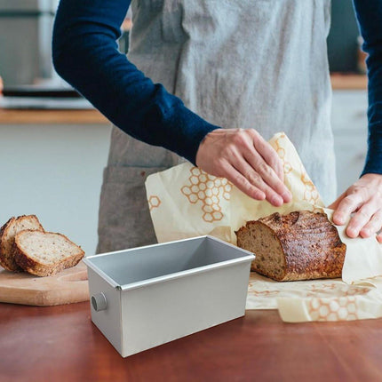 Bread Pan - Mini Rectangular Aluminum Alloy Bread Pan - With Round Hollow Tube - Non-Stick Bread Pan - 18 x 9 x 8.8cm Cake Pan - Bread Pan.