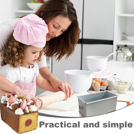Bread Pan - Mini Rectangular Aluminum Alloy Bread Pan - With Round Hollow Tube - Non-Stick Bread Pan - 18 x 9 x 8.8cm Cake Pan - Bread Pan.
