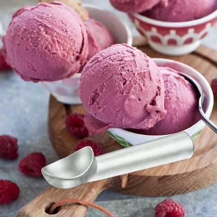 Ice Cream Scoop - Non-stick Aluminum Liquid-Filled Heat-Conducting Handle - Professional Restaurant Bar Ice Cream Scoop - Gray.