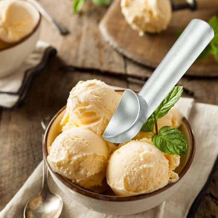 Ice Cream Scoop - Non-stick Aluminum Liquid-Filled Heat-Conducting Handle - Professional Restaurant Bar Ice Cream Scoop - Gray.