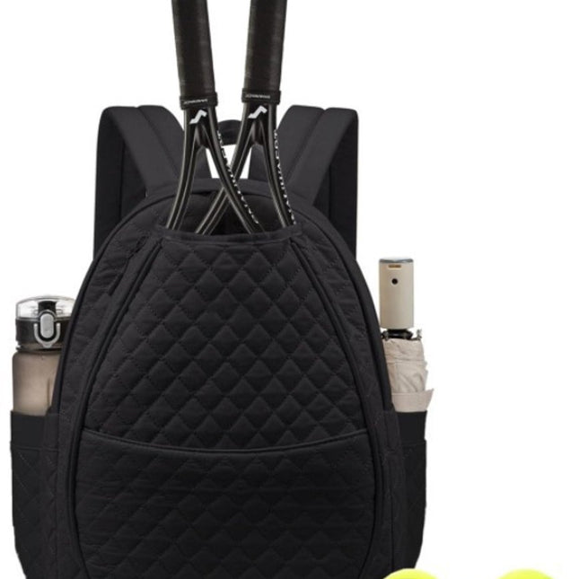 Backpack - Tennis Shoulder Crossbody Bag - Sports Bag - Waterproof Racket Bag - Suitable for Pickles and Badminton - Black