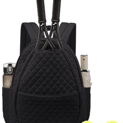 Backpack - Tennis Shoulder Crossbody Bag - Sports Bag - Waterproof Racket Bag - Suitable for Pickles and Badminton - Black.