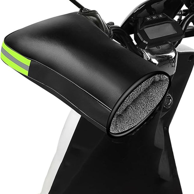 Cycling Gloves - 1 Pair - Extra Padded Cycling Gloves - Warm Gloves - Cycling Gloves - Scooter Gloves - Hand Warmers - Bicycle Accessories - With Reflective Strips - Winter - Windproof - Waterproof （Black）