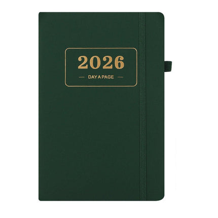 2026 Daily Planner – 2026 Adult Agenda – 1 Day on 1 Page – 365 Day Planner & Notebook – 14.0*20.8cm – Green.