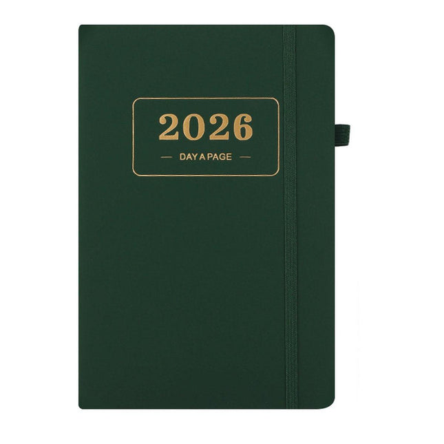 2026 Daily Planner – 2026 Adult Agenda – 1 Day on 1 Page – 365 Day Planner & Notebook – 14.0*20.8cm – Green.