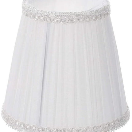 Lampshade - Table Lampshade - White Pleated Tubular Lampshade - Small - Suitable for Table Lamps and Floor Lamps - 13.5x10cm.