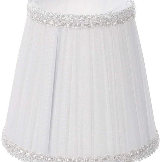 Lampshade - Table Lampshade - White Pleated Tubular Lampshade - Small - Suitable for Table Lamps and Floor Lamps - 13.5x10cm.